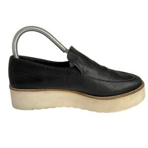 Vince, Slip-On "Zeta" Platforms in Black Leather Size 7